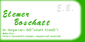 elemer boschatt business card